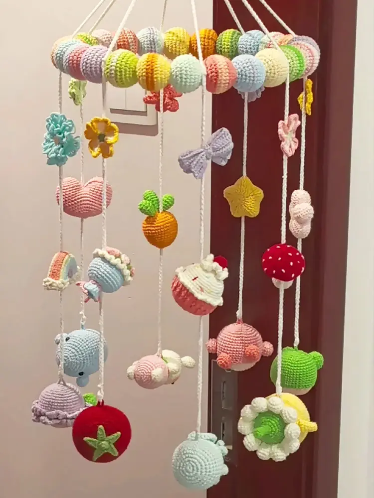 Handmade Crochet Mobile Fruit, Ocean, Animal ,Handmade Crib Mobile, Nursery Mobile, Baby Shower Gift, Gender Neutral Gift, Custom Crochet Baby Mobile Mug