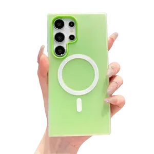 Candy Color 2-in-1 Phone Case for Samsung S26 S25 S24 S23 S22 A56 A55 A54 A36 A35 A26 A25 A17 A16 A15 and iPhone Models, Magnetic Compatible Frosted Soft Shockproof Protective Cover, Accessories, Smartphone