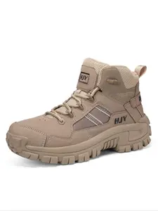 Men's Military Tactical Work Boots, Working Shoes, Casual Hiking Motorcycle Combat Boots, Fashionable Anti-smash and Anti-puncture Walking Shoes for Daily Wear