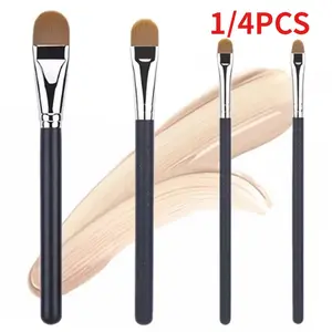 Foundation Concealer Brush Professional Contour Liquid Cream Makeup Tool, 4 Sizes Flat Round Ultra-Thin, Essential Beauty Essentials, Facial Makeup Brushes, Face Makeup Brushes, Multifunctional Makeup Brushes
