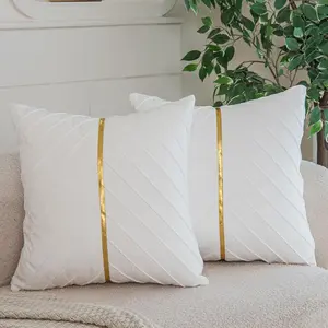 Throw Pillow Covers, Pack of 2 Soft  Decorative Cushion Covers for Couch Sofa Living Room Home Decoration, White, 20x20 inch