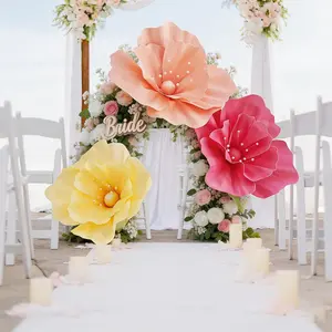 Large Artificial Flower Pe Poppy, Artificial Floral Plant, Outdoor Wedding Background Decor, Stage Photography Props, Home Decoration, 1 Piece