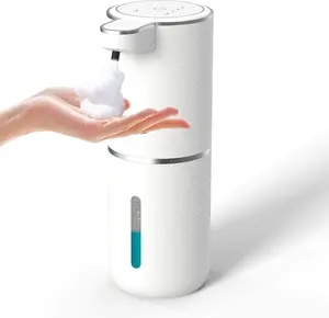 Automatic Foaming Soap Dispenser Touchless USB Rechargeable Electric Wall Mounted 4 Levels Adjustable Foam Pump for Bathroom Kitchen Dish Soap Leak Proof White Perfect Gift for Home