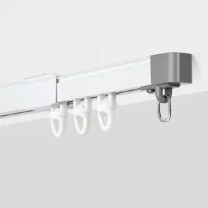 Zeerobee Ceiling Curtain Track, Retractable Curtain Track Ceiling Mount For Room Divider Curtain Track, Ceiling Curtain Rod, Ceiling Rails with Silent Rollers