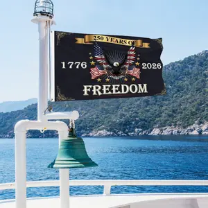 Double-sided American 250th Anniversary Patriotic Backdrop 4th of July Independence Day Party Decor Large USA Flag Banner 1776-2026 Photo Booth Prop for Celebration Events Photography Supplies