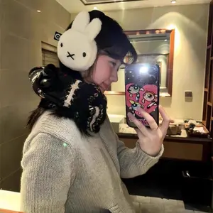 Kawaii Cartoon Miffy Rabbit Plush Earmuffs Winter Ear Protection Anti Freeze Cycling Earmuffs Cute and Warm Ear Covers Girl Gift