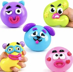 Funny Face Swap Squishy Balls, 5 Pack Stress Relief Toys