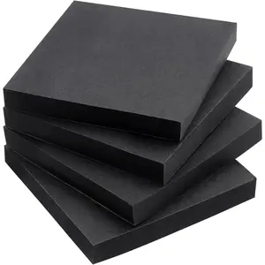 3x3 Self-Stick Sticky Notes Bright Colors 4 Pads 90 Sheets/Pad (Black)