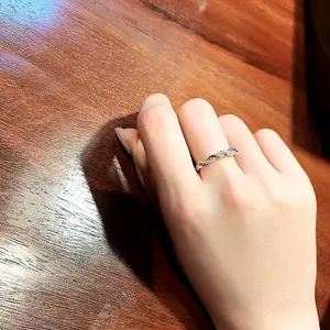 Braided Twist Ring Female Open Ring Inlaid Zirconia Jewelry Easy Fashion Adjustable Finger Ring