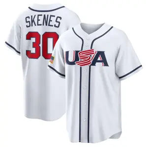 USA Baseball Paul Skenes Road Stadium Jersey,White 2026 World Baseball Classic Jersey