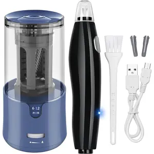 Electric Pencil Sharpener & Rechargeable Eraser Kit, Auto Stop &  Sharpen, 140 Eraser Refills, Good for Drafting, Drawing, Crafts, Arts
