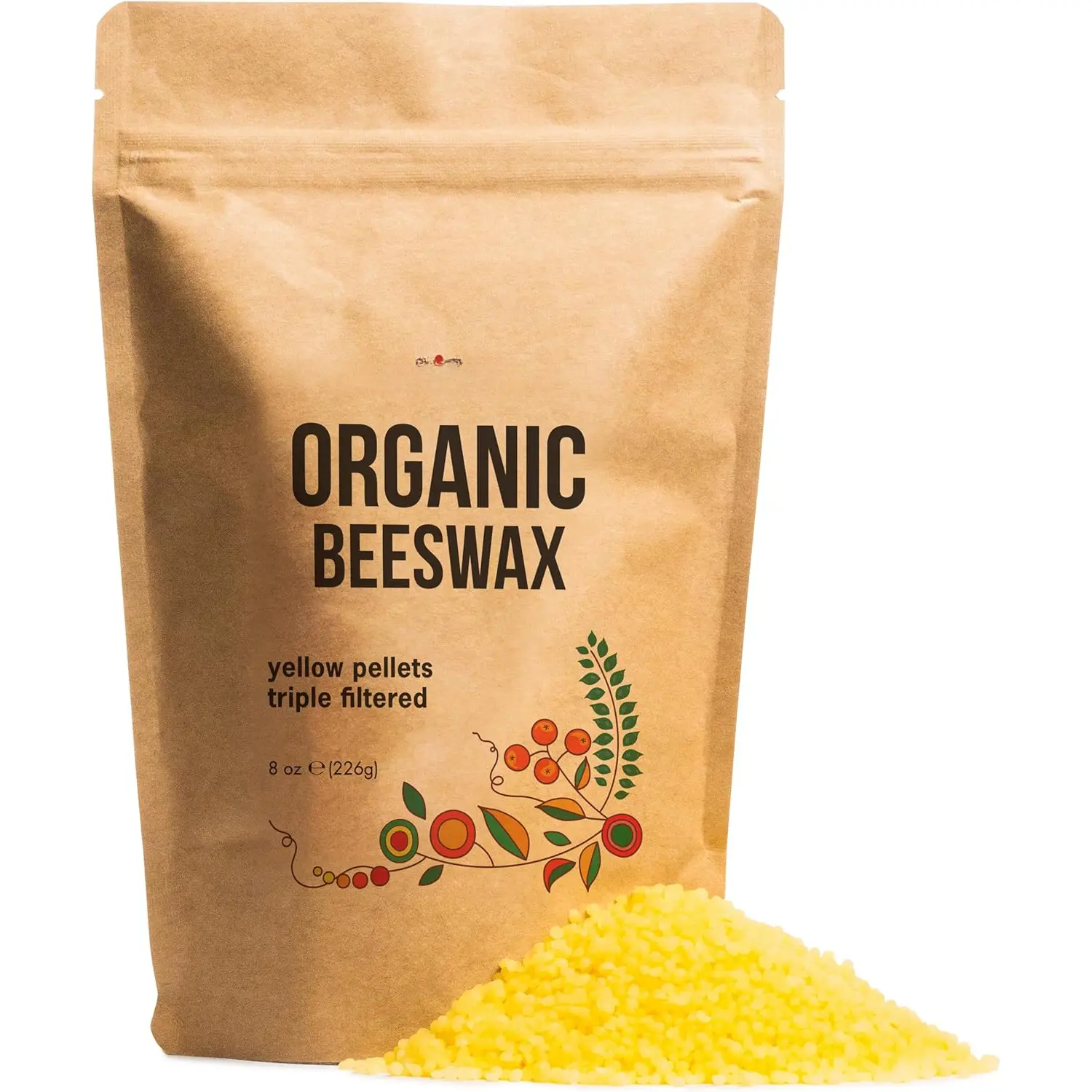 Beeswax Pellets for Candle Making, Wax  Wraps, Furniture Polish, Lip Balm Making |  Grade,  Pure, Yellow Beeswax Pastilles | 8 oz