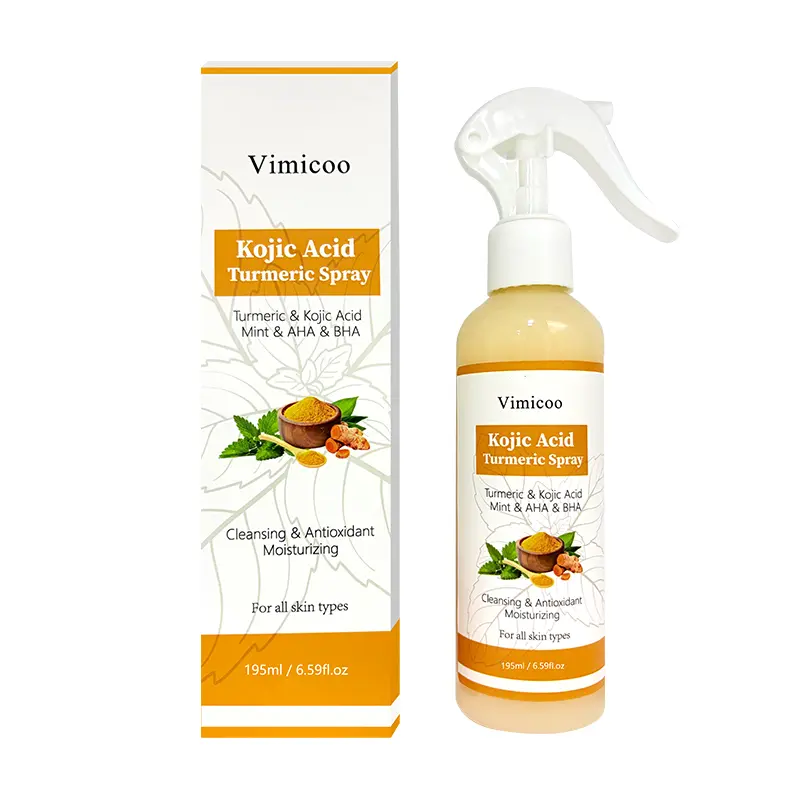 Vimicoo Turmeric Kojic Acid Exfoliating Body Spray - Instant Peeling Mist for Dark Spots, Dark Knees & Elbows, Brightening Body Cleanser with AHA BHA (6.59 fl oz, US Stock)
