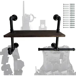 Large Heavy-Duty Tactical Gear Rack Wall Mount Hanger & Hook for Police,Motorcycle,Cycling,Football Suit(1 Set)