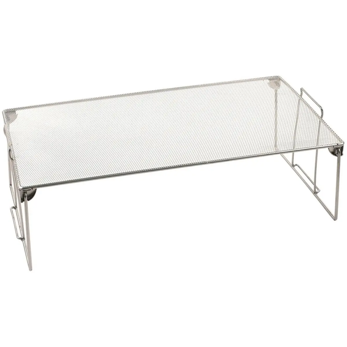 YBM HOME Freestanding Metal Steel Mesh Storage Rack - Durable, Lightweight, Stackable, Foldable, Portable Wire Organizer, Pantry Organizer, Silver, 4x9.5x9.5 in (for Kitchen Pantry, Bathroom Organization, Bachelor Dorm Use)