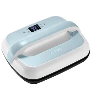VEVOR Heat Press Machine, 12x 10 inches Portable Heat Press, Dual-Tube Even Heating, Heat Transfer Machine with Precise Temp Control and Auto-Off, Sublimation Machine for T-shirts/Bags, Blue+White