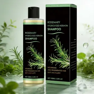 Rosemary Shampoo 100ml, daily scalp cleansing, hair moisturizing, nourishing natural luster, smooth and hydrating shampoo, water, rosemary extract, hydrolyzed keratin, Scalp Revitalizing Solution