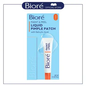 Biore Paint & Peel Liquid Pimple Patch with 1% Salicylic Acid for Fast Blemish Clearing & Custom Fit Coverage, 0.5 oz