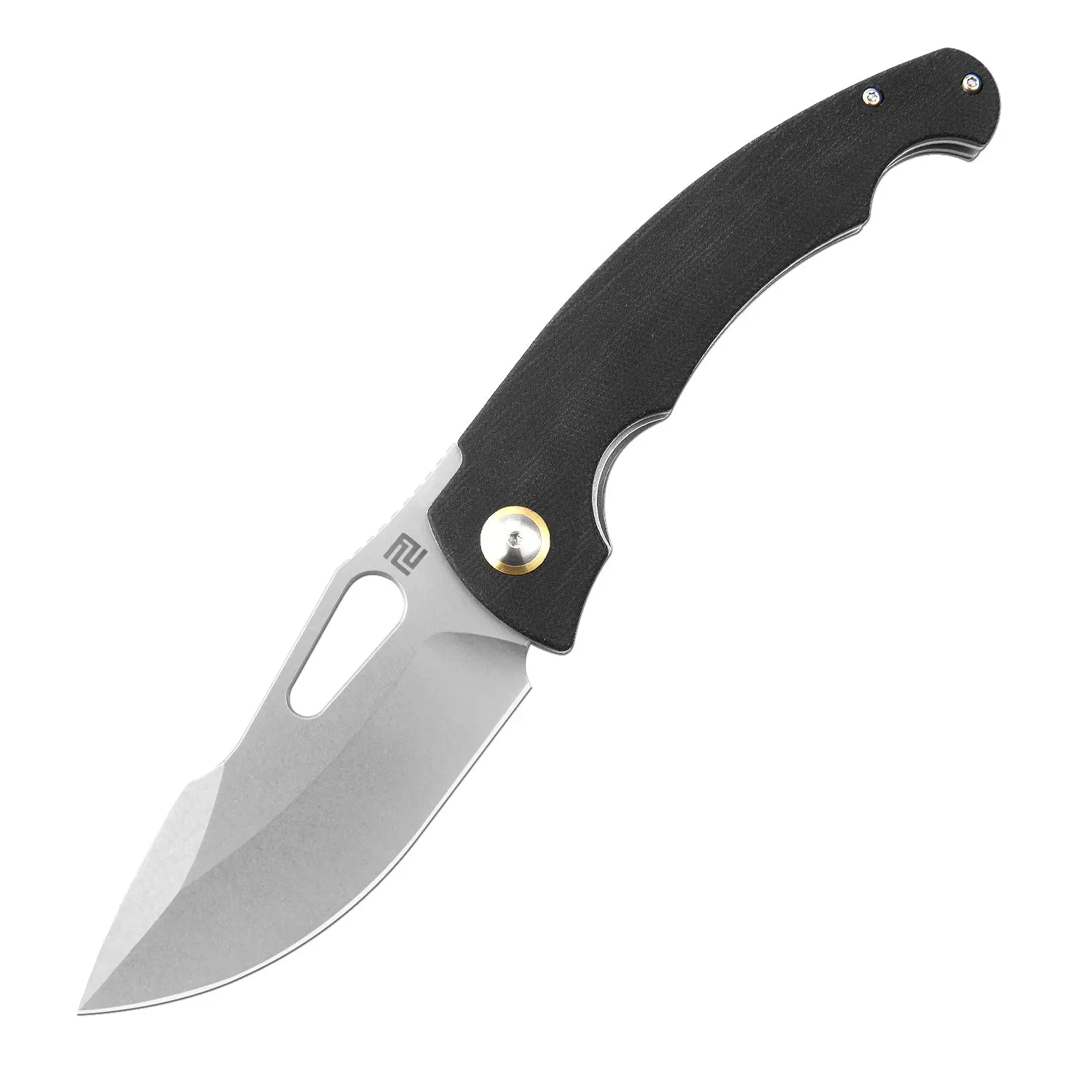 Artisan Cutlery Xcellerator ATZ-1860P Folding Kitchen Knife - AR-RPM9 Blade, Thick Micarta Handle, Ergonomic Design, Ceramic Ball Bearing, Comfortable Grip, Full-Length Steel Linerlock, Comfortable Gripping