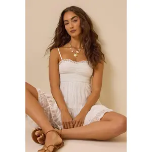Olive Embroidered Mini Dress - Altar'd State