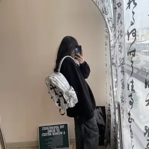 Dark Style Cross Backpack, Street Fashion Cool Backpack, Large Capacity Student School Bag, Fashionable Versatile Travel Bag