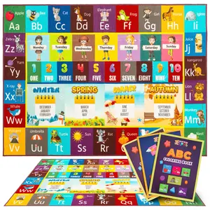 ABC Kids Rug, ABC Learning Carpet, Alphabet Educational Kids Rug, Kids Play Mat with Colorful Patterns, Play Carpet with Non-slip Bottom for Playroom, Bedroom
