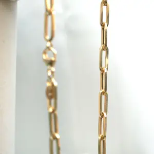 Solid Gold Paperclip Necklace