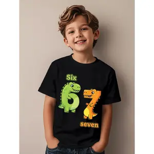 67 Six Seven Dinosaur T-Rex Novelty Awesome Graphic Kid T-Shirt Popular Kid T Shirts Trending Tops Tees for Kid