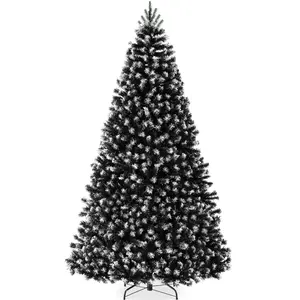 Best Choice Products Artificial Frosted Christmas Tree, Premium Unlit Spruce Design, Dense Branches – Black Spruce​