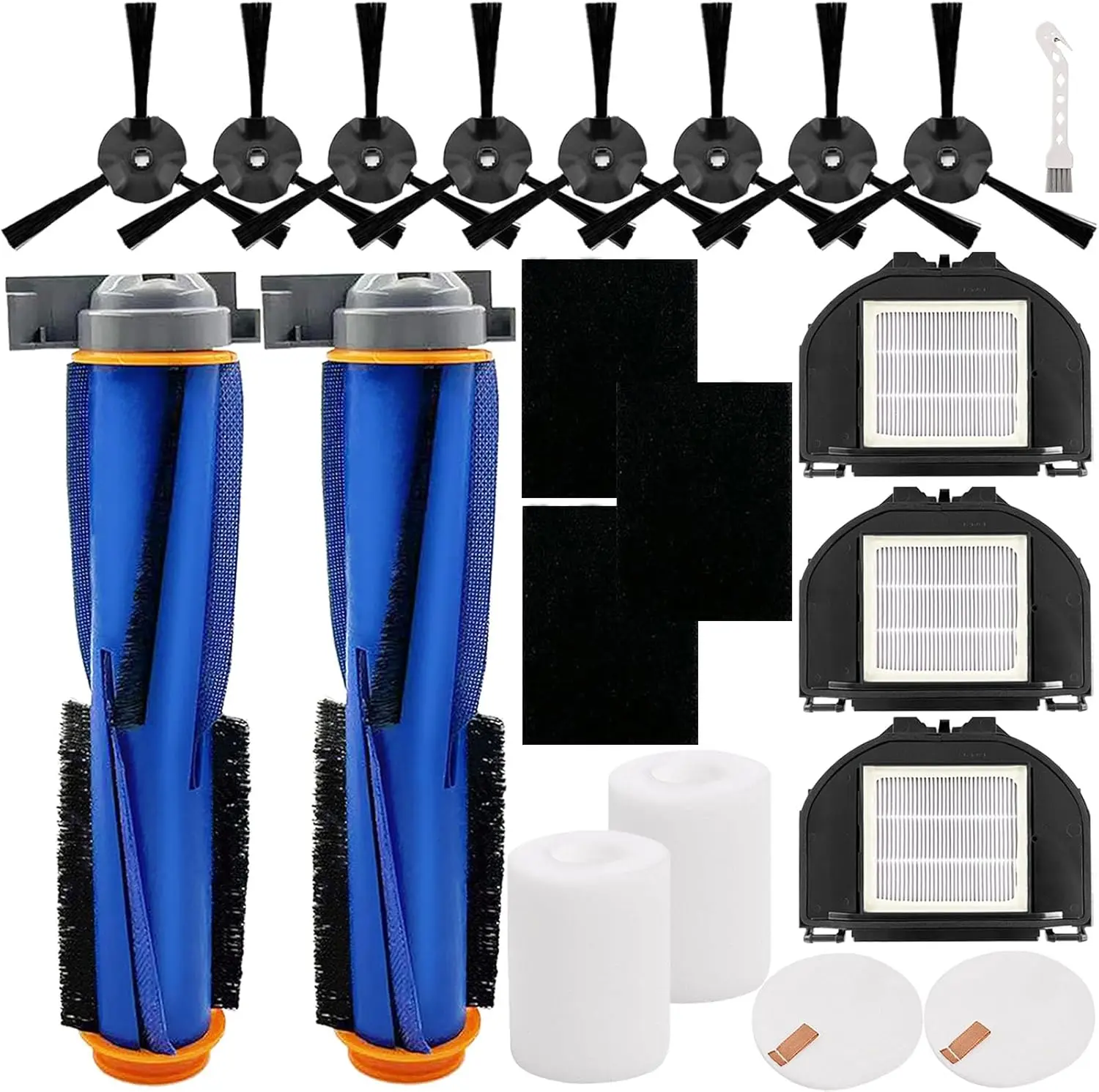 RV2310AE Replacement Parts for Shark AV2310AE RV2310AE RV2320S UR2350AE RV2300S Matrix Robot Vacuum Cleaner 2 Main Brush Roller 2 Sets  Filters 3 Filters 8 Side Brushes (Not For RV2300)