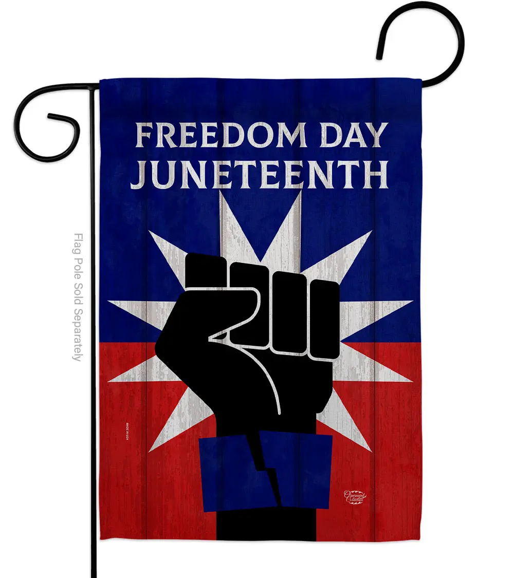 13 x 18.5 in. Junetteenth History Double-Sided Vertical House Decoration Banner Garden Flag, Black & Multi Color - Yard Gift