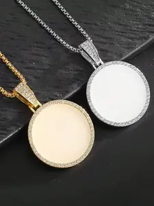 Sparkling Round Pendant Necklace – Unisex Minimalist Fashion Jewelry Gift