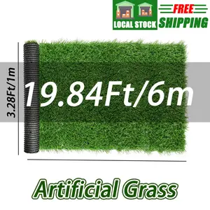 19.84*3.28Ft, Artificail Grass, Grass Turf Wall Decoration, High Grass Panel, Green Pet Mat, Floor Decoration Cover, for Patio, Wall Hanged Decor, Wedding, Free Tailored Grass