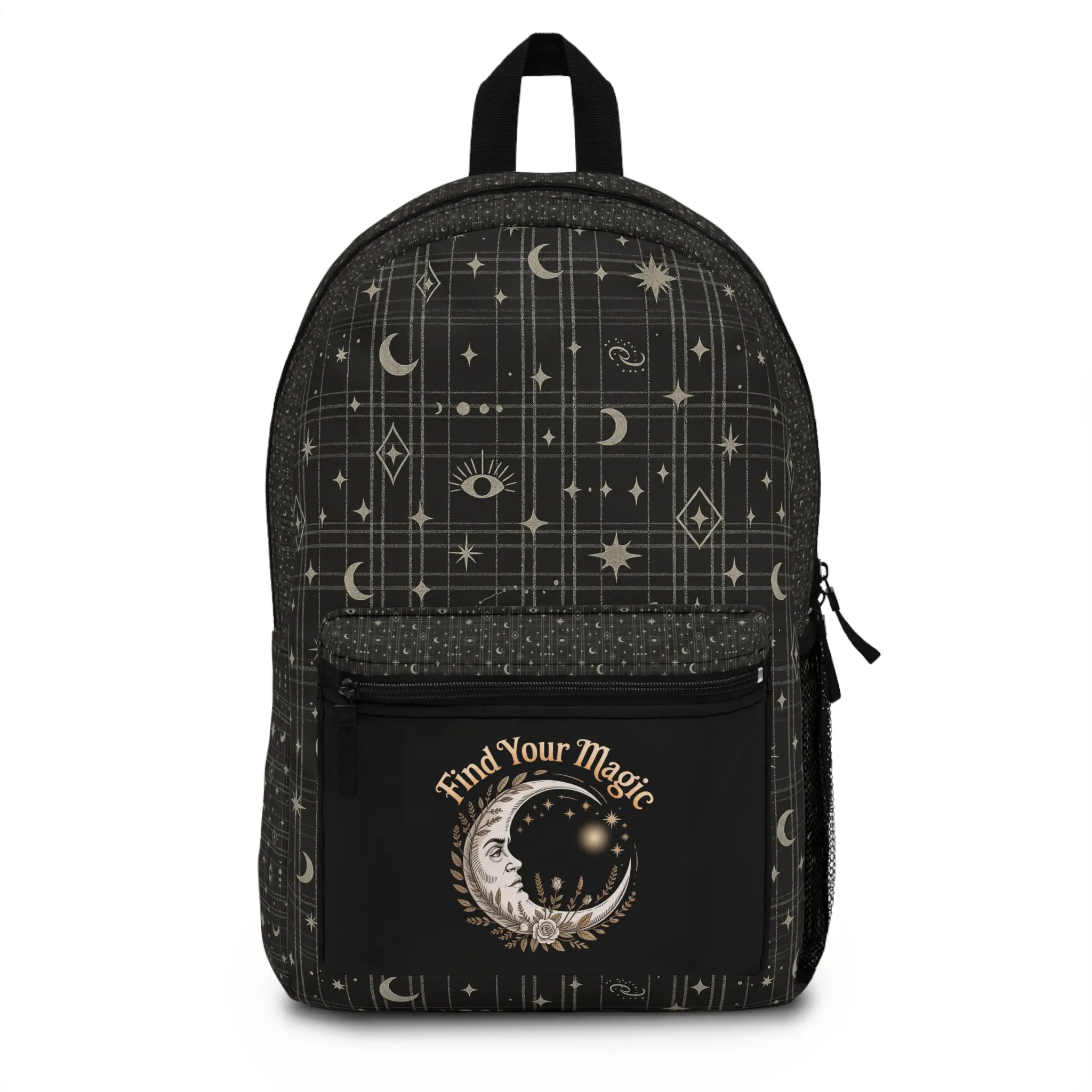 Mystical Backpack - Find Your Magic, Boho Backpack, Astrology School Bag, Celestial Carryall, Witchy Art Tote