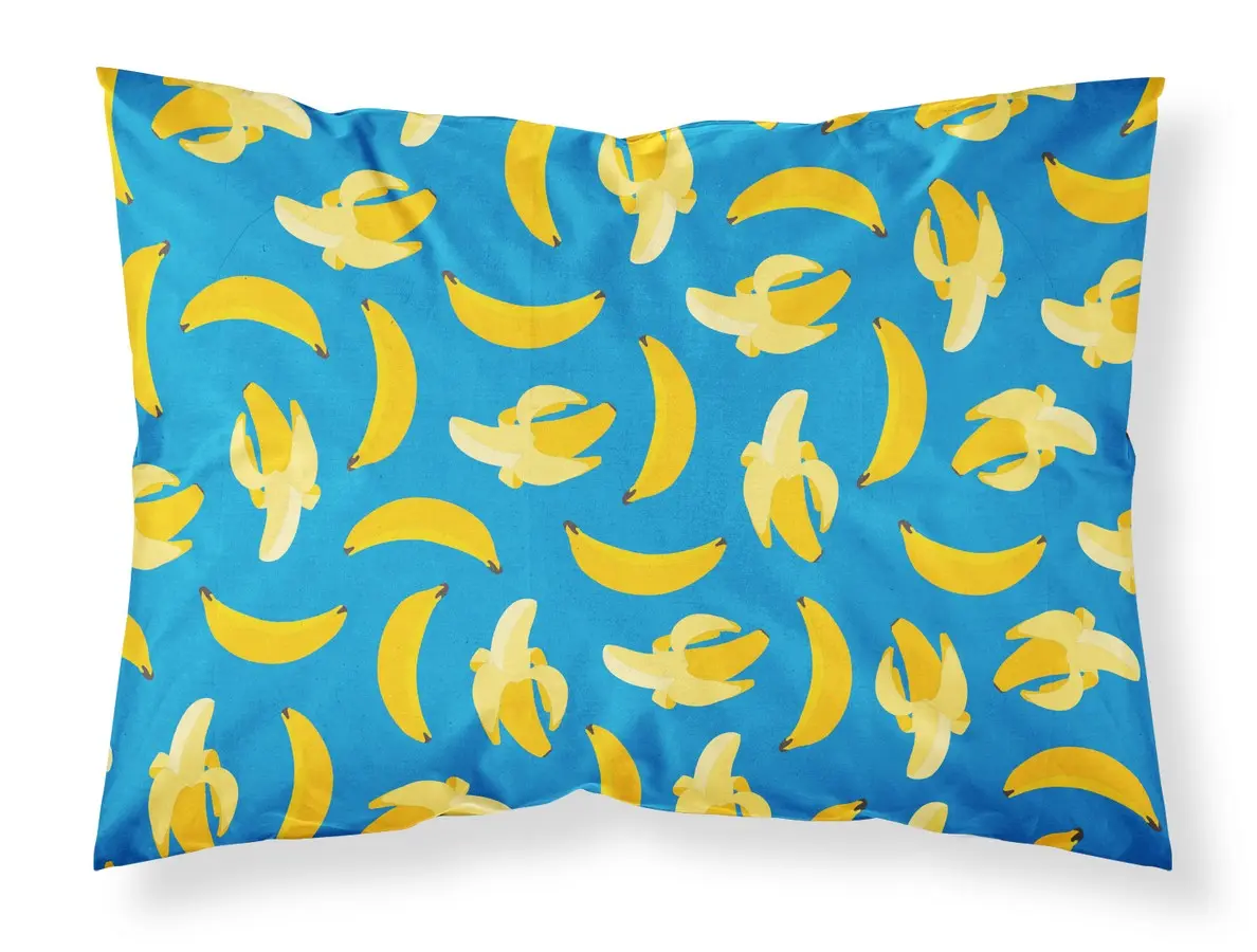 212 MAIN Standard-Size Blue Banana Print Pillowcase for Outdoor Sofas - Soft, Breathable, Moisture-Wicking Fabric