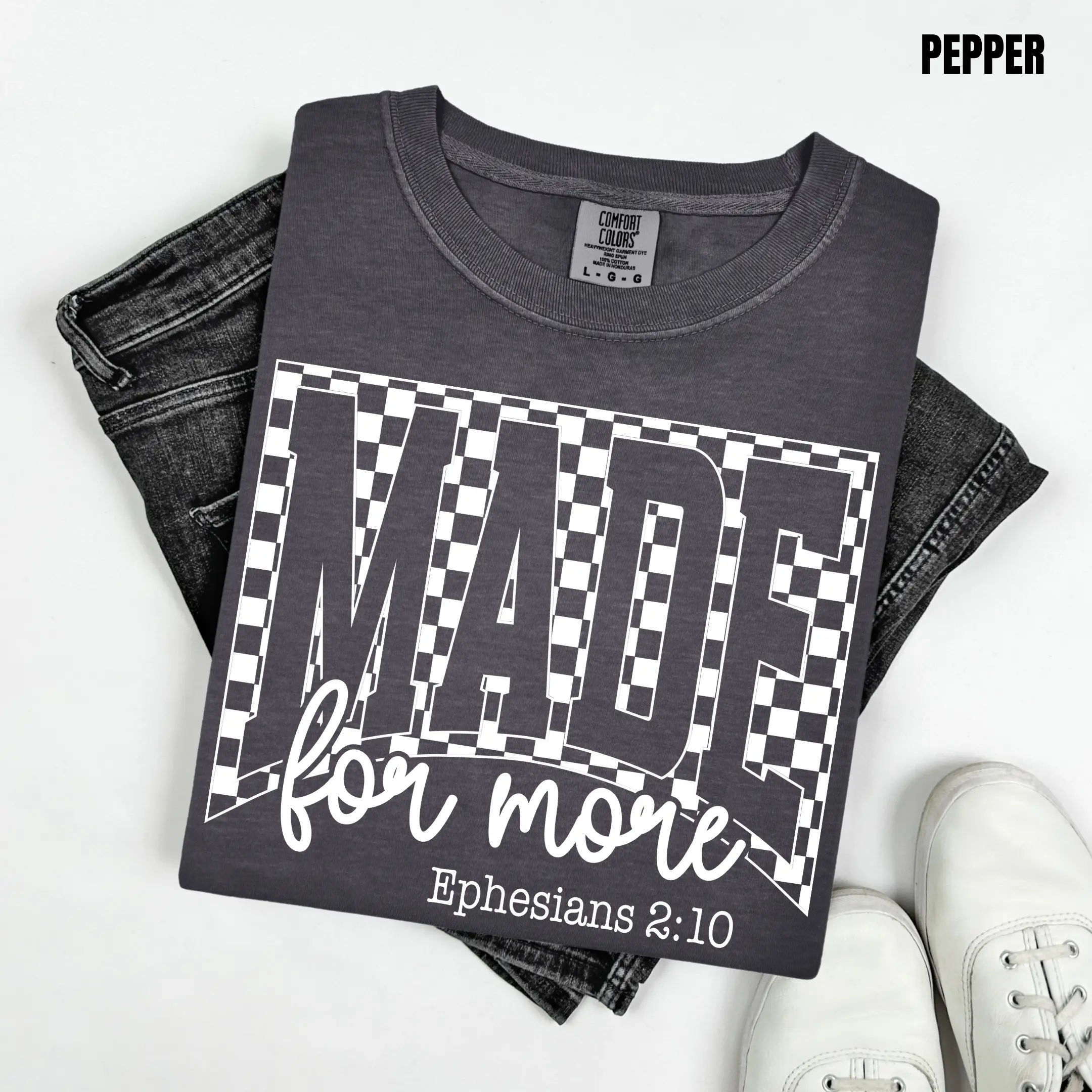 White Checker Made For More Comfort Colors T-Shirt 'NLB'