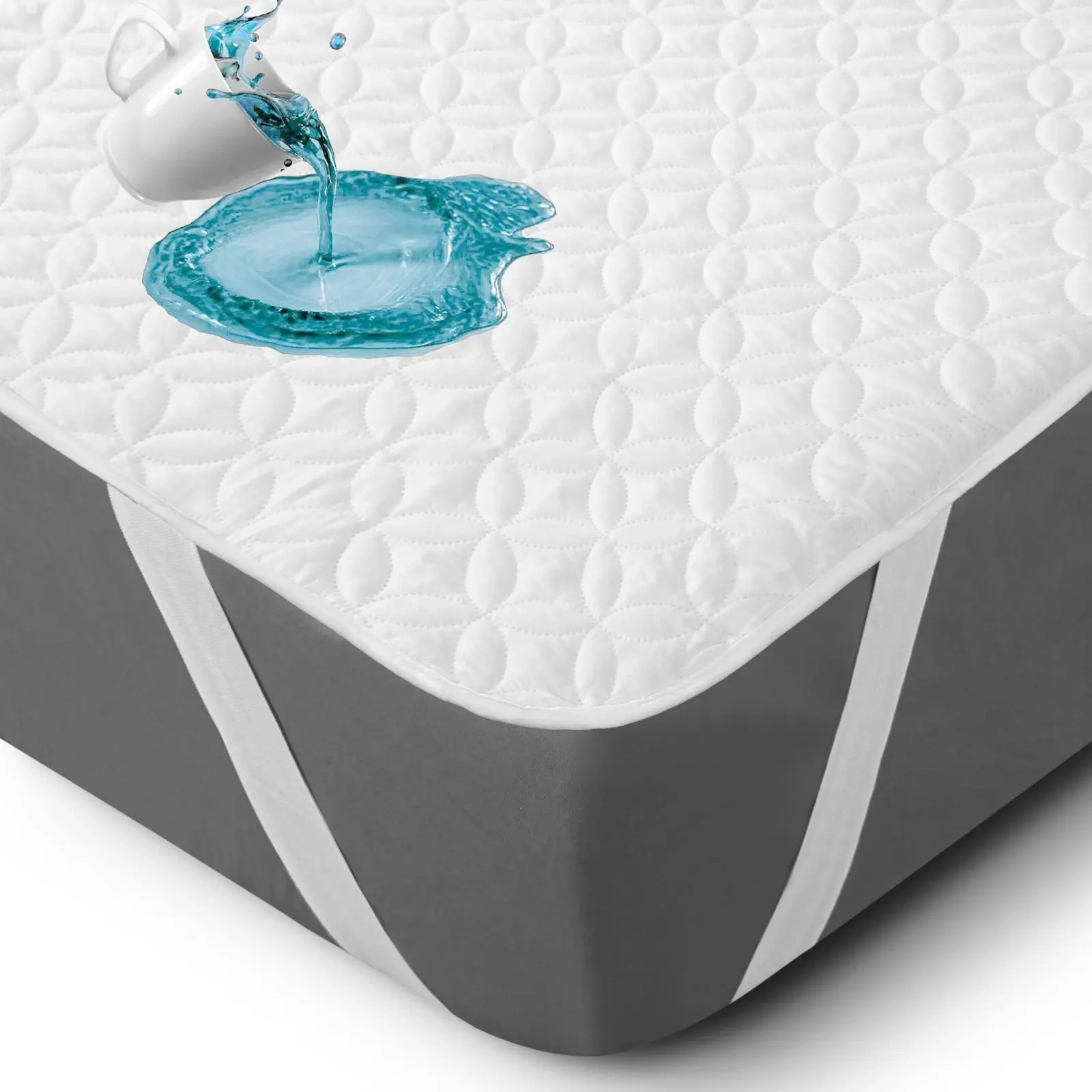 Waterproof Mattress Protector Queen Size Quilted Mattress Cover Pad Upto 18 Deep Topper
