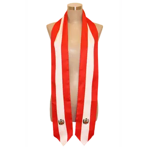 Peru Flag Graduation Stole, Sash, Satin and Polyester stole