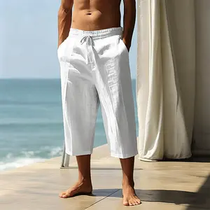 Men’s linen pants, Tencel Lyocell casual mid length shorts, new for summer, loose fit, breathable, comfortable, drapey fabric, menswear