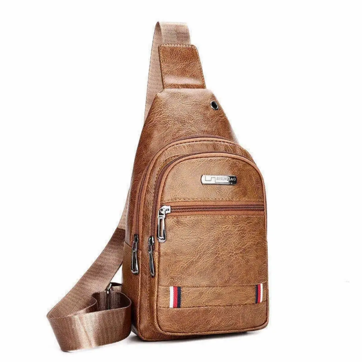 Fashion Men Business Chest Bags PU Leather PU Leather Brown Black bag