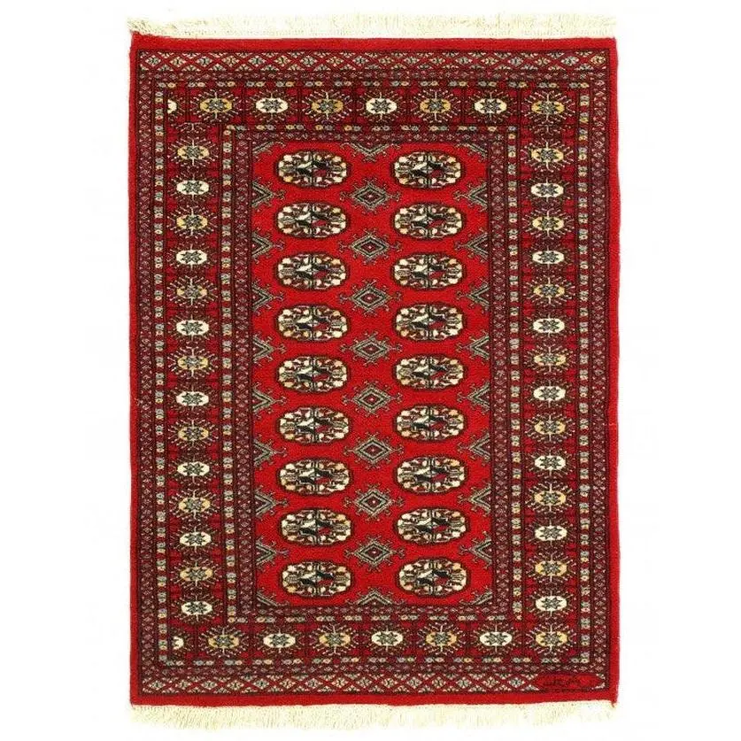 Canvello Red Fine Hand Knotted Bokhara Rug 3'3'' X 4'6''