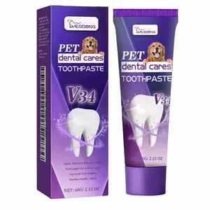 Dog & Cat Oral Care Toothpaste with Grape Seed Oil, Mint Extract & Papaya Extract - Easy-to-Apply Pet Dental Cleaning Product for Odor Reduction, Tartar Prevention & Gum Health Support