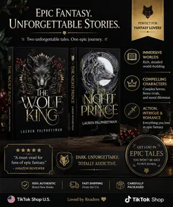 Lauren Palphreyman Fantasy Romance Book Bundle – The Wolf King & The Night Prince Paperback Set, Dark Romantasy BookTok Gift