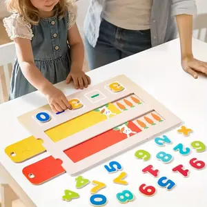 Kindergarten Carrot Addition Subtraction Board, 2-6 Years Old Boys Girls Table Game, Large Grains Parent Child Interactive Educational Toy