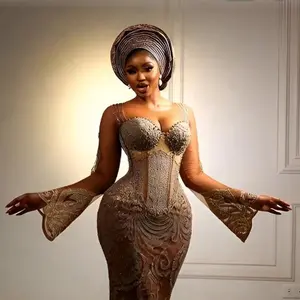 When Lace and Ankara Come Together A Dress That Redefines Fashion Party Womenswear Elegant Maxi Gown with Bell Sleeves