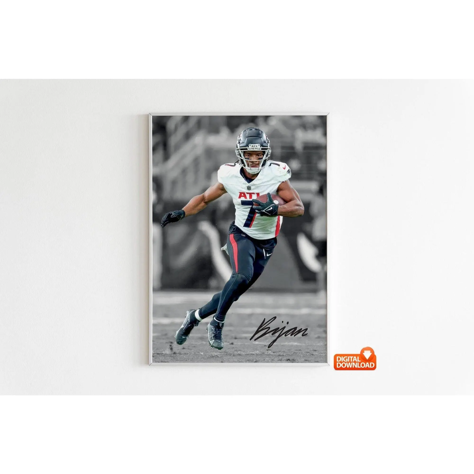 Bijan Robinson Poster, Signed Football Poster( Unframed - Print Only )