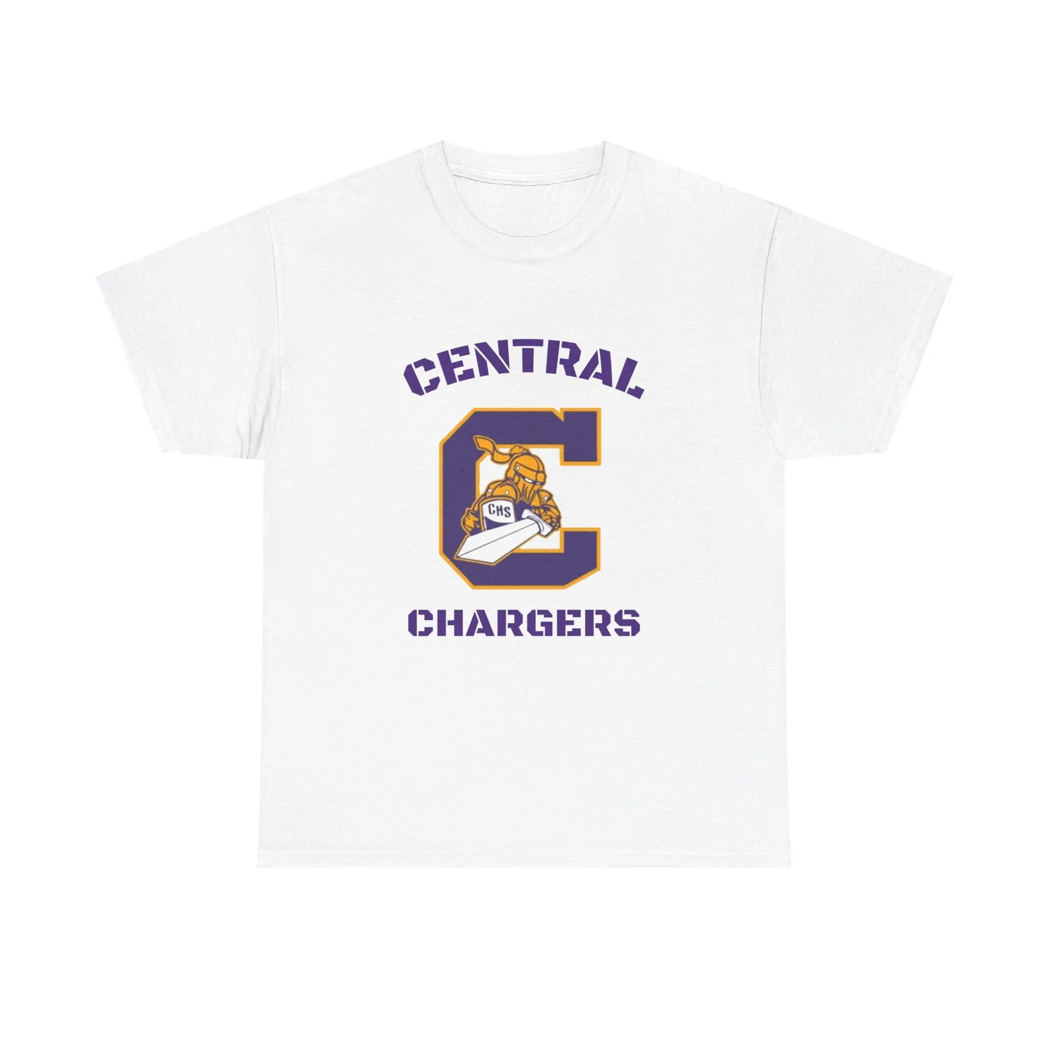 Central Chargers Unisex Heavy Cotton Tee, School Spirit Shirt, Game Day Apparel, Sports Team Merchandise, College Fan Gear