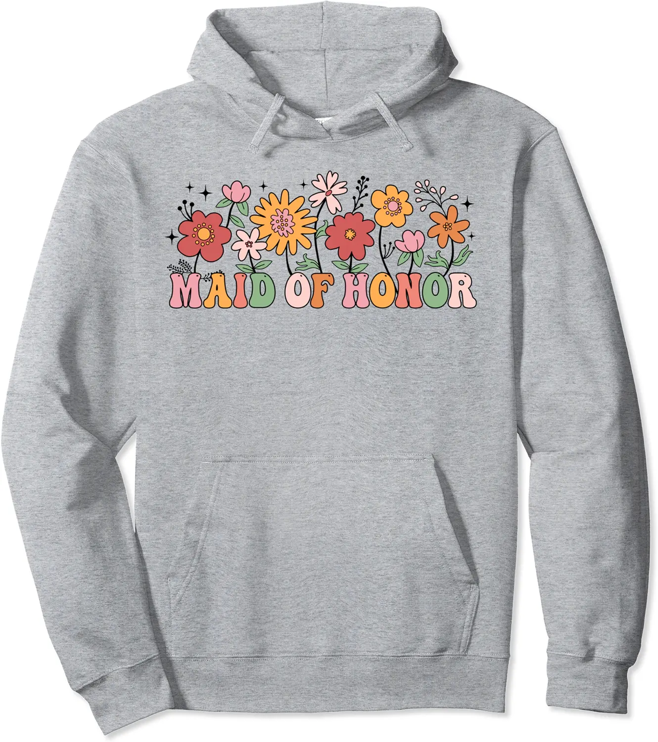 Maid Of Honor Wildflower Wedding Bridal Party Bachelorette Pullover Hoodie - Abigaillou Shop 66B0CTYCL549