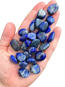 New Moon Beginnings Lapis Lazuli Tumbled Stone - AB Grade, Natural Finish, Assorted Colors, Blue and Black Shades