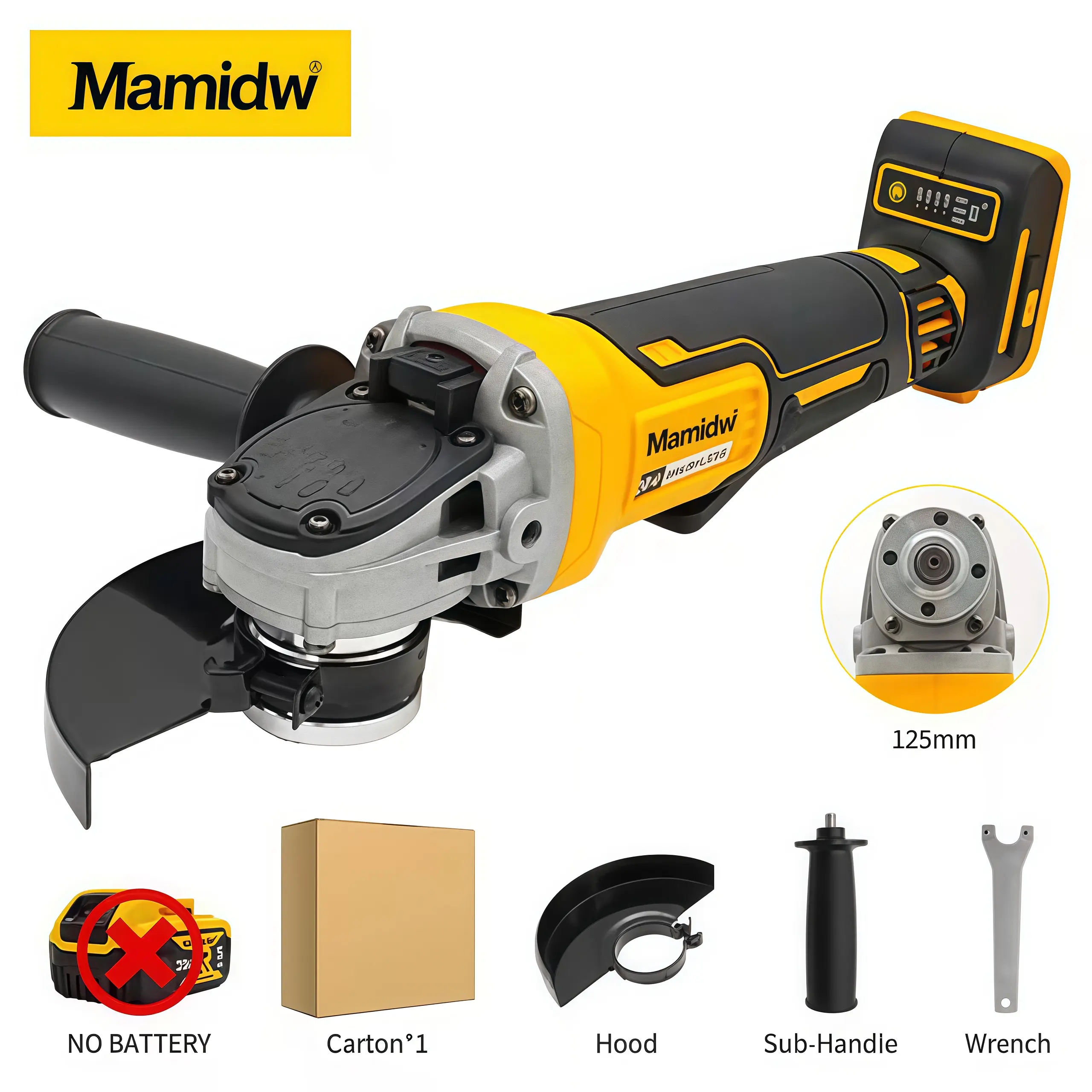 4.5-Inch (125mm) Brushless Cordless Angle Grinder (Bare Tool) - DEWALT 20V Max Lithium-Ion Battery Compatible, 3 Adjustable Speed Settings, 3.24 lbs Handheld Device for Cutting/Grinding Metal/Stone, Home Projects (Tools & Hardware), 20V Max Lithium-Ion Ba